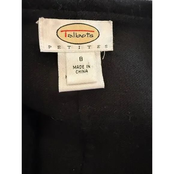 Talbots Lightweight Wool Shawl Collar Mid Length Coat Black 8P - Picture 5 of 6